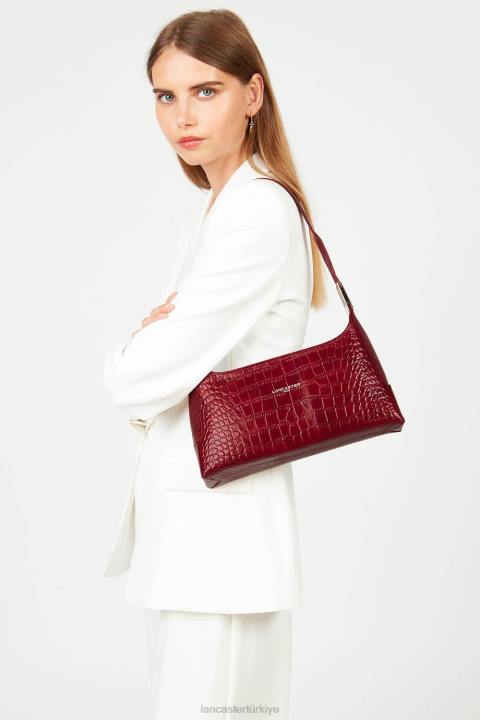 kadınlar baget çanta egzotik lezard ve timsah fr kırmızı Lancaster Paris çanta H0LP450