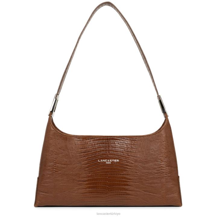 kadınlar baget çanta egzotik lezard ve timsah fr konyak-lezard Lancaster Paris çanta H0LP457
