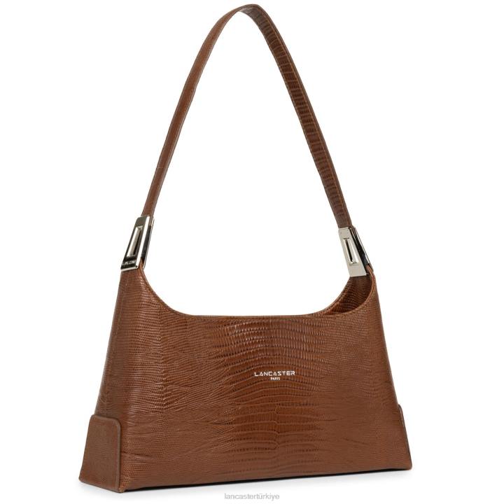 kadınlar baget çanta egzotik lezard ve timsah fr konyak-lezard Lancaster Paris çanta H0LP457