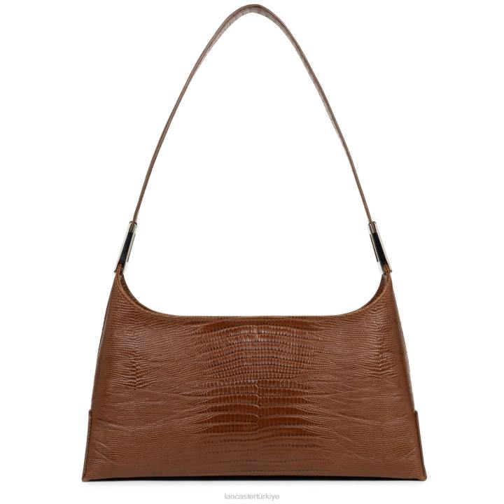 kadınlar baget çanta egzotik lezard ve timsah fr konyak-lezard Lancaster Paris çanta H0LP457