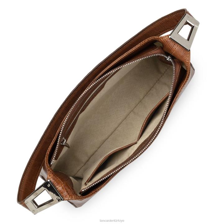 kadınlar baget çanta egzotik lezard ve timsah fr konyak-lezard Lancaster Paris çanta H0LP457