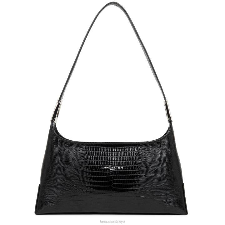 kadınlar baget çanta egzotik lezard ve timsah fr noir-lezard Lancaster Paris çanta H0LP455