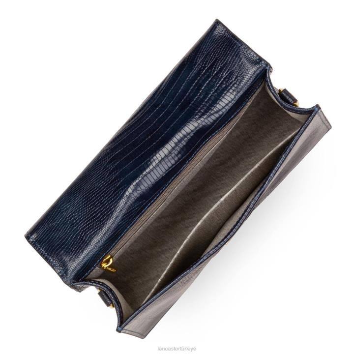 kadınlar m baget çanta egzotik ily bleu fonce-lezard Lancaster Paris çanta H0LP1282