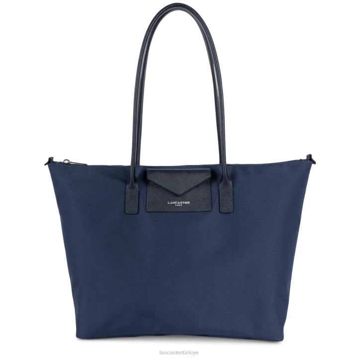 kadınlar büyük taşıma çantası akıllı kba bleu fonce-bleu paon Lancaster Paris çanta H0LP639