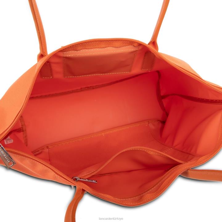 kadınlar büyük taşıma çantası akıllı kba turuncu Lancaster Paris çanta H0LP626