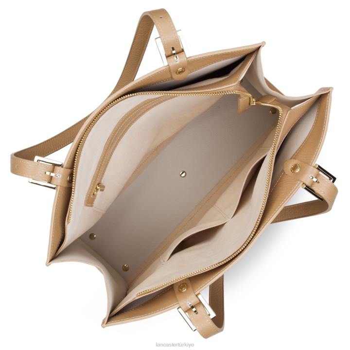 kadınlar büyük taşıma çantası foulonne çift kişilik doğal-bej Lancaster Paris çanta H0LP2912