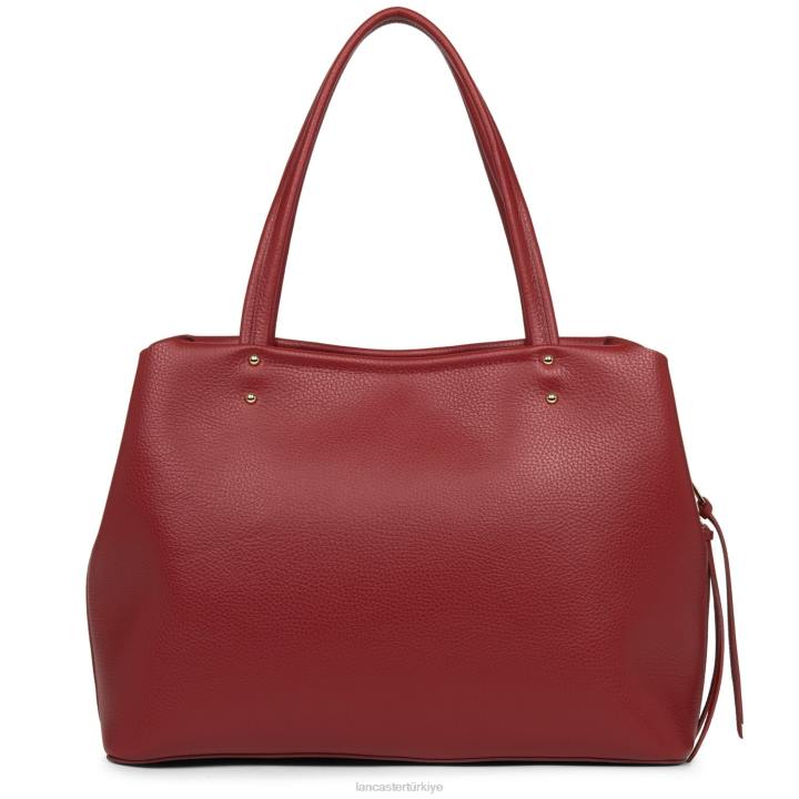 kadınlar büyük taşıma çantası foulonne çift kişilik kızarık karmin Lancaster Paris çanta H0LP2914