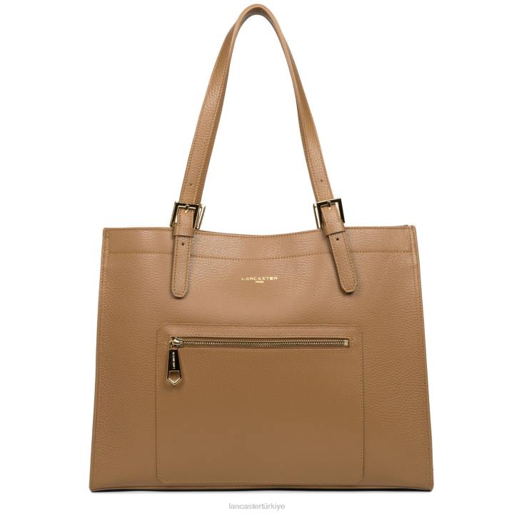 kadınlar büyük taşıma çantası foulonne çift kişilik kara deve Lancaster Paris çanta H0LP2909