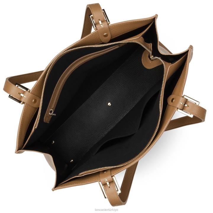 kadınlar büyük taşıma çantası foulonne çift kişilik kara deve Lancaster Paris çanta H0LP2909