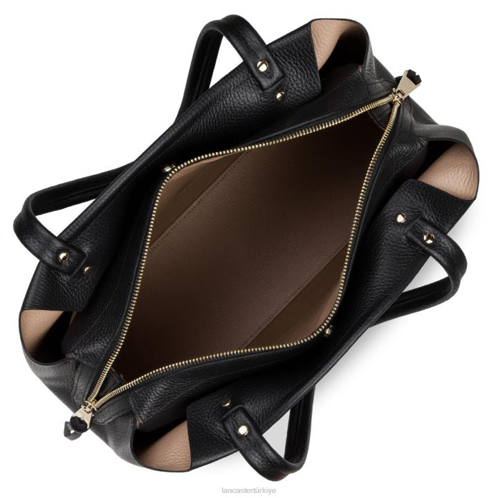 kadınlar büyük taşıma çantası foulonne çift kişilik noir-in-çıplak Lancaster Paris çanta H0LP2916