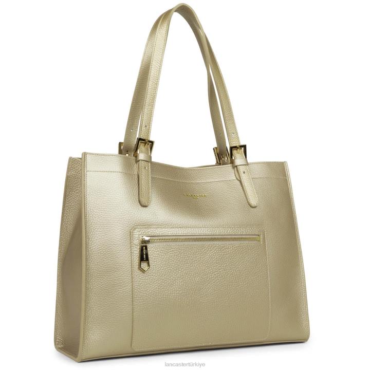 kadınlar büyük taşıma çantası foulonne çift kişilik çıplak şampanya Lancaster Paris çanta H0LP2905