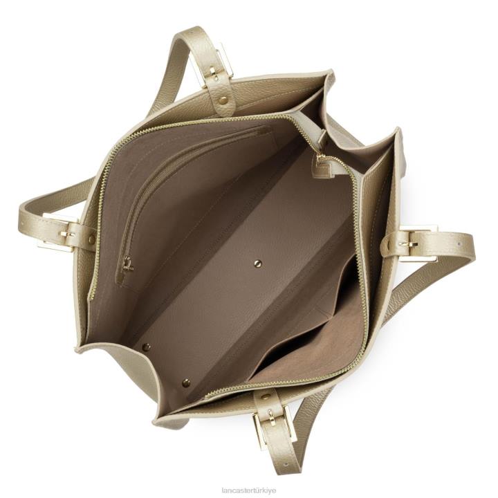 kadınlar büyük taşıma çantası foulonne çift kişilik çıplak şampanya Lancaster Paris çanta H0LP2905