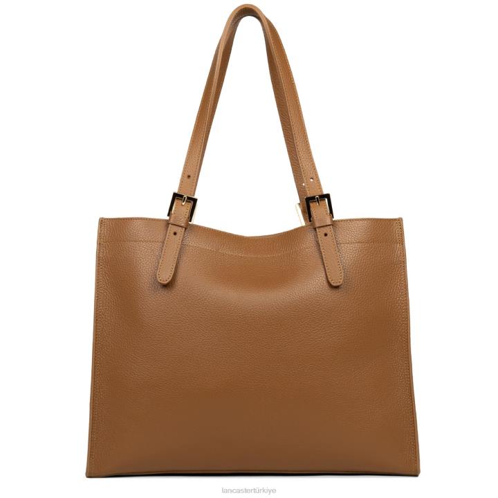 kadınlar büyük taşıma çantası foulonne çift kişilik turuncu deve Lancaster Paris çanta H0LP2904
