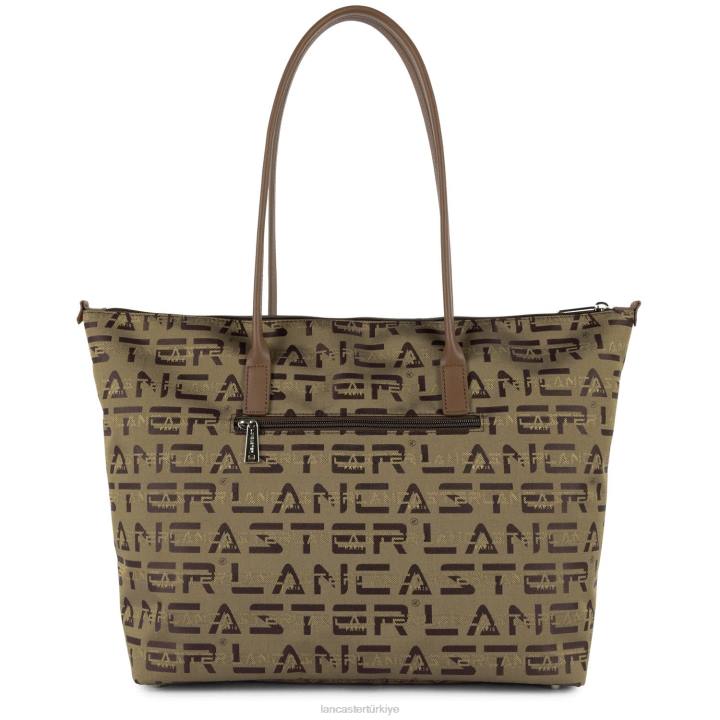 kadınlar büyük taşıma çantası logosu kba Marron-Vison-Jaune Lancaster Paris çanta H0LP2858