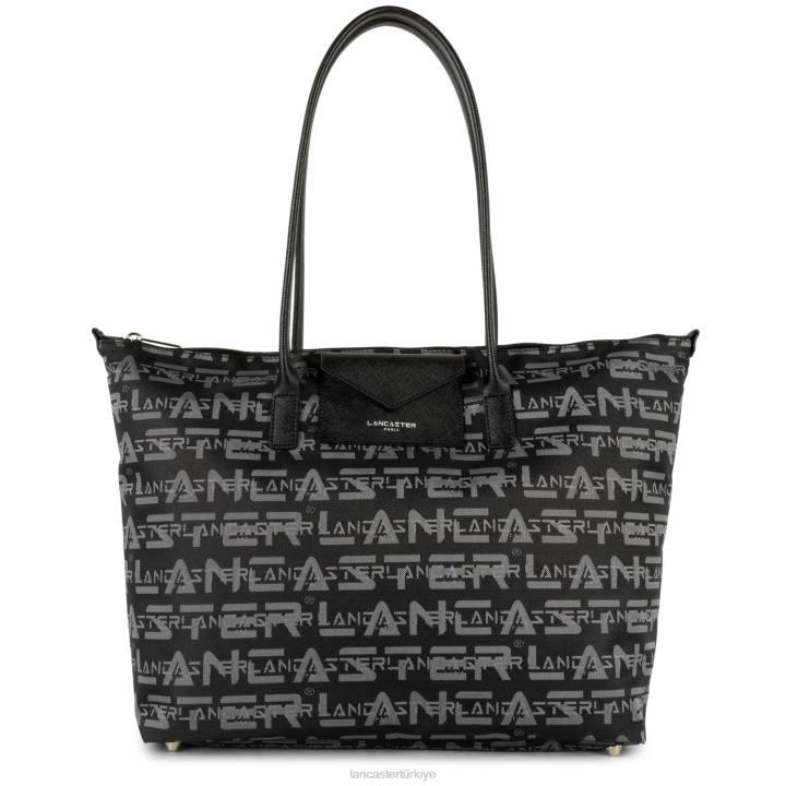 kadınlar büyük taşıma çantası logosu kba kara Lancaster Paris çanta H0LP2859