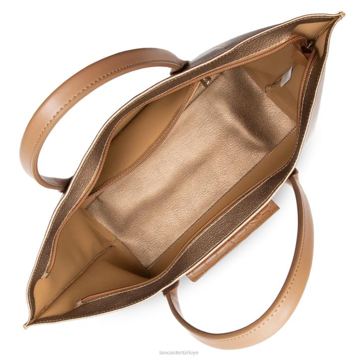 kadınlar büyük taşıma çantası maya cuivre-noisette-deve Lancaster Paris çanta H0LP744