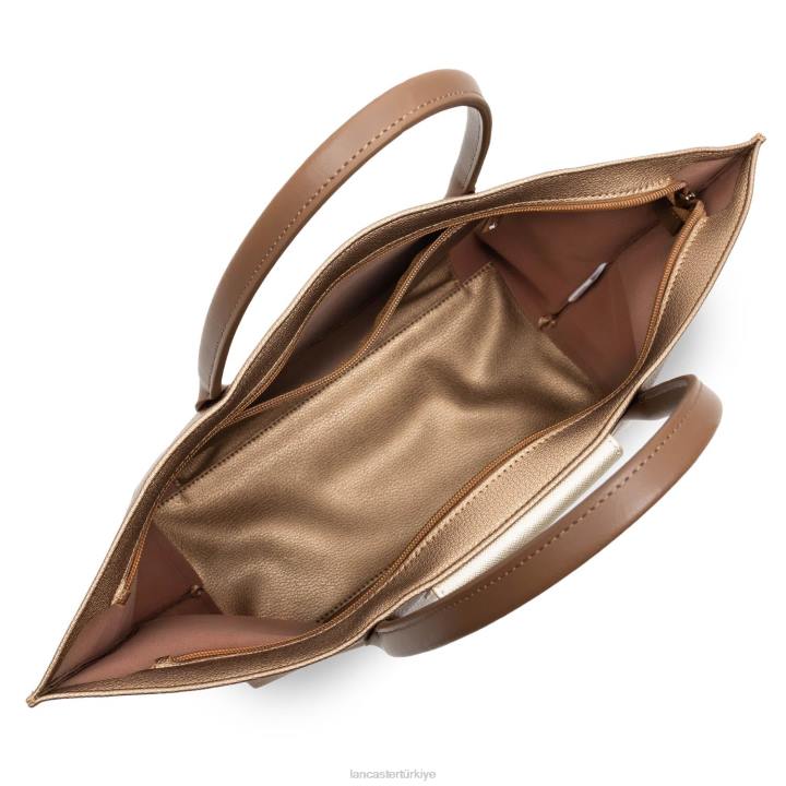 kadınlar büyük taşıma çantası maya hafif cuivre-şampanya-vison Lancaster Paris çanta H0LP726
