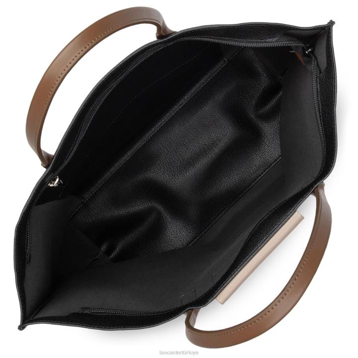 kadınlar büyük taşıma çantası maya hafif noir-çıplak-vizon Lancaster Paris çanta H0LP733