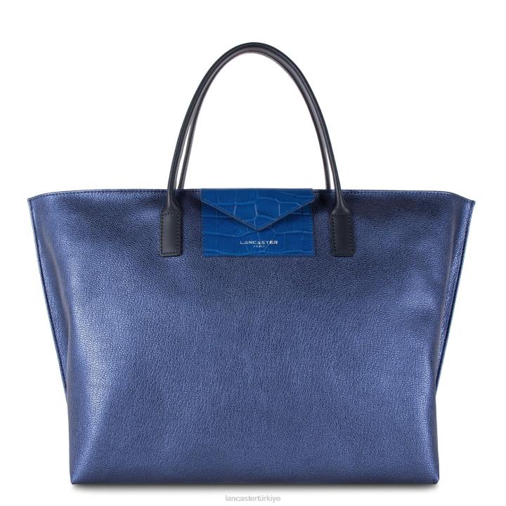kadınlar büyük taşıma çantası maya saphir-bleu roi-bleu fonce Lancaster Paris çanta H0LP746