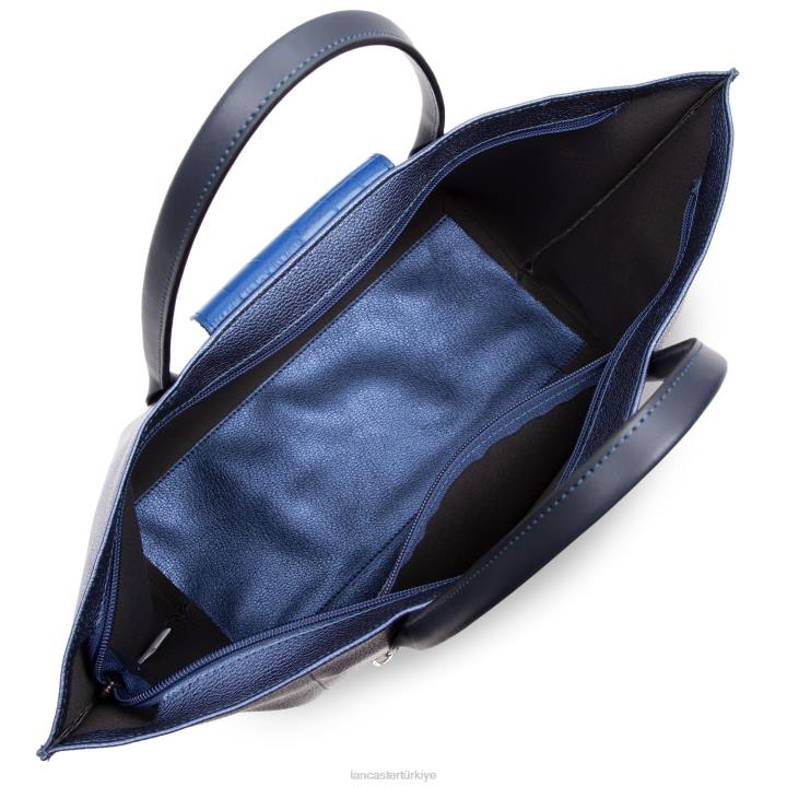 kadınlar büyük taşıma çantası maya saphir-bleu roi-bleu fonce Lancaster Paris çanta H0LP746