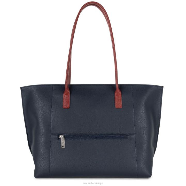 kadınlar büyük taşıma çantası maya yeni bleu fonce-gris chaud-carmin Lancaster Paris çanta H0LP697