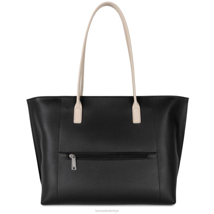 kadınlar büyük taşıma çantası maya yeni noir-taupe-galet gülü Lancaster Paris çanta H0LP710