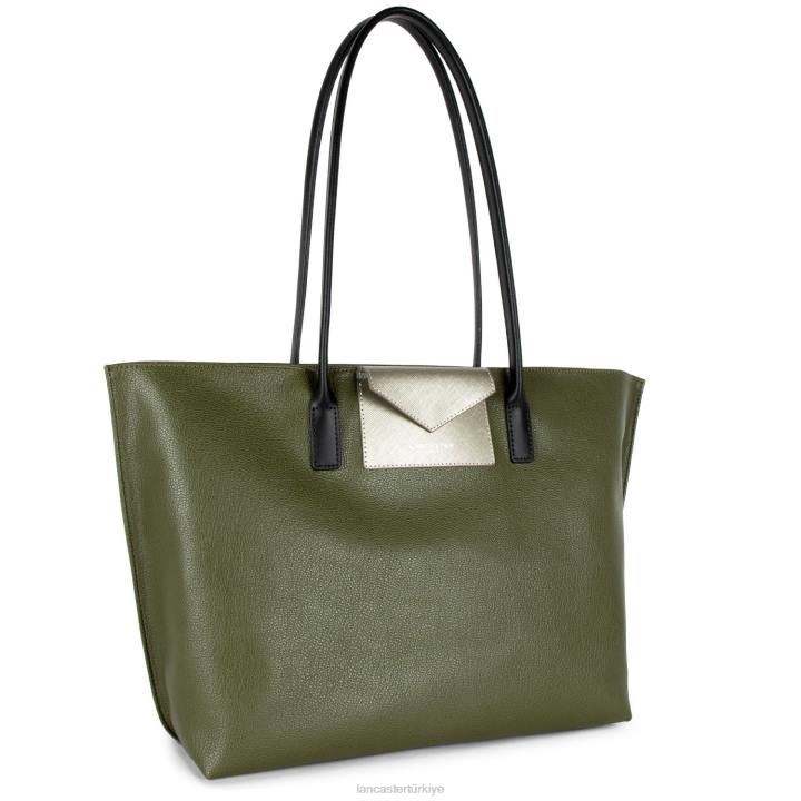 kadınlar büyük taşıma çantası maya yeni vert militaire-fusil-noir Lancaster Paris çanta H0LP709