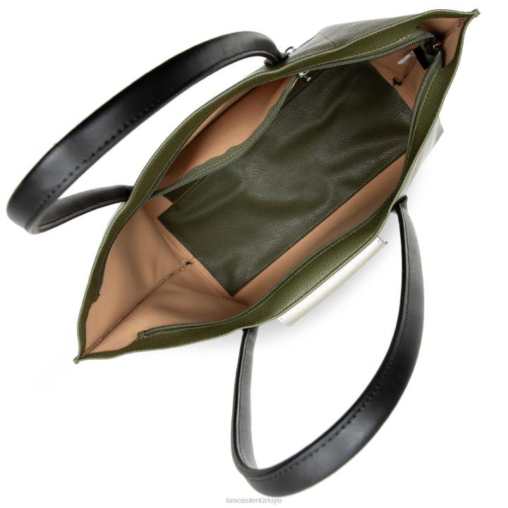 kadınlar büyük taşıma çantası maya yeni vert militaire-fusil-noir Lancaster Paris çanta H0LP709