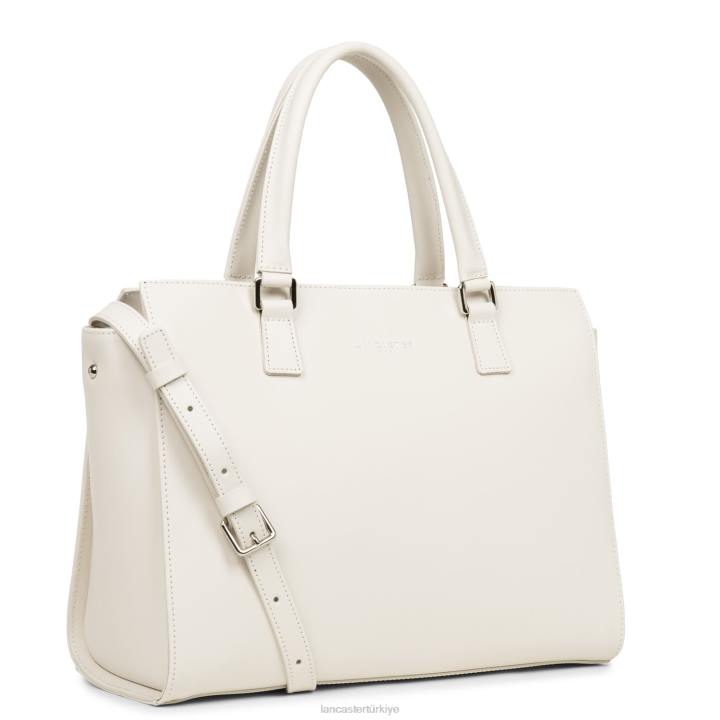 kadınlar büyük taşıma çantası pürüzsüz ekru Lancaster Paris çanta H0LP3147