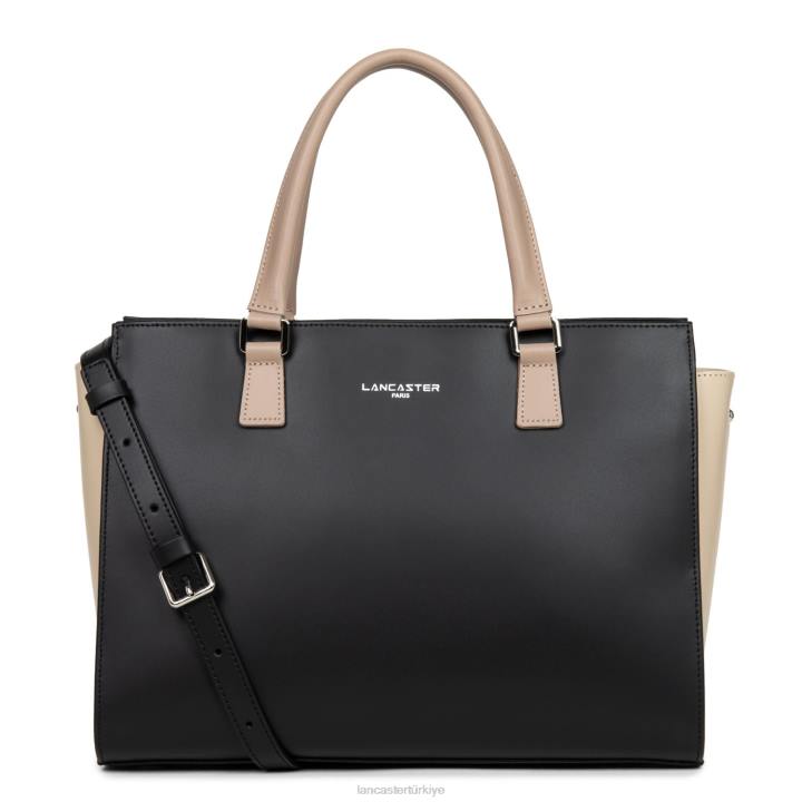 kadınlar büyük taşıma çantası pürüzsüz noir-çıplak clair-çıplak fonce Lancaster Paris çanta H0LP3143