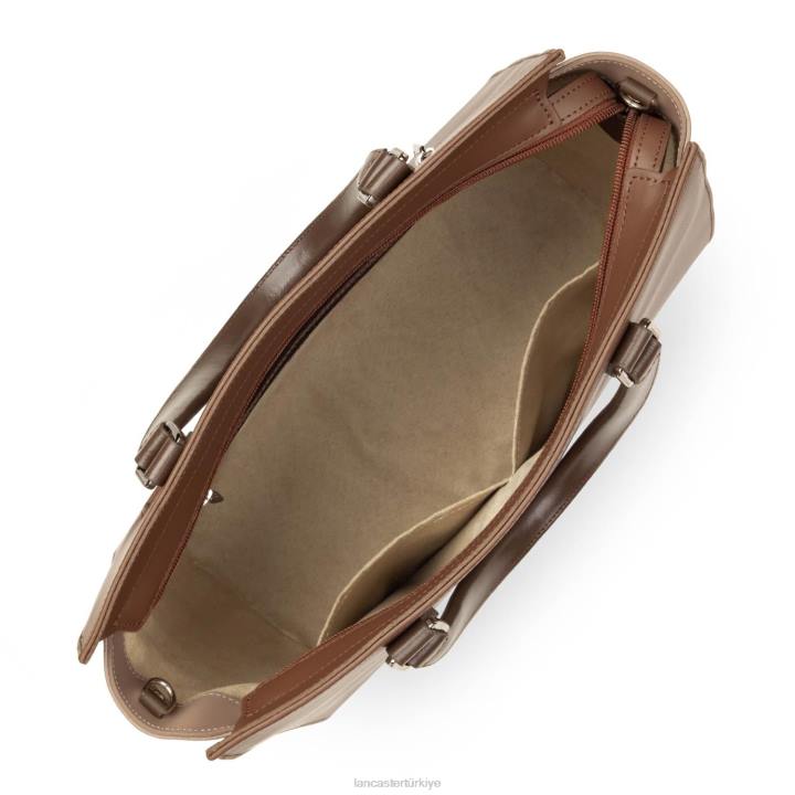 kadınlar büyük taşıma çantası pürüzsüz vison-çıplak fonce-marron Lancaster Paris çanta H0LP3158