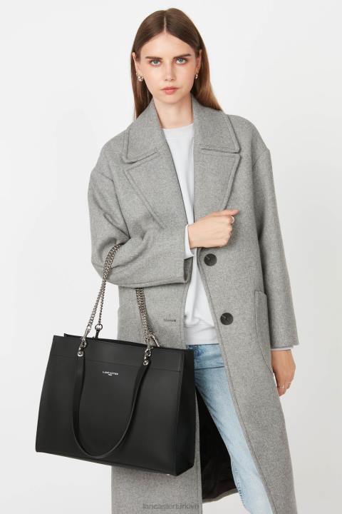 kadınlar büyük taşıma çantası pur & element city şampanyada noir Lancaster Paris çanta H0LP4181