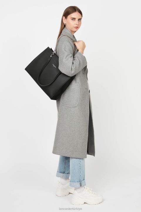 kadınlar büyük taşıma çantası pur & element city şampanyada noir Lancaster Paris çanta H0LP4181