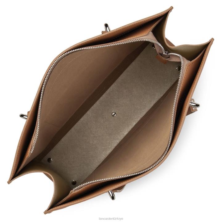 kadınlar büyük taşıma çantası pur & element city şampanyadaki deve Lancaster Paris çanta H0LP4174