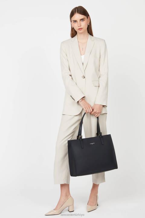 kadınlar büyük taşıma çantası pur & element city bleu fonce-in-argent Lancaster Paris çanta H0LP4175