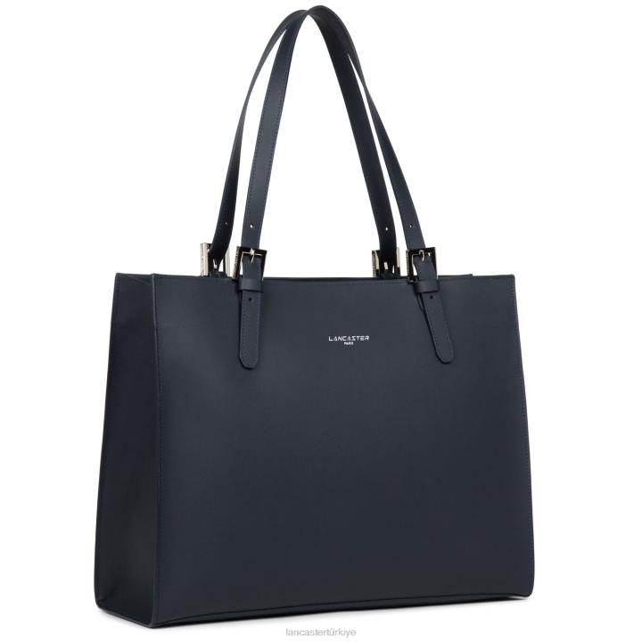 kadınlar büyük taşıma çantası pur & element city bleu fonce-in-argent Lancaster Paris çanta H0LP4175