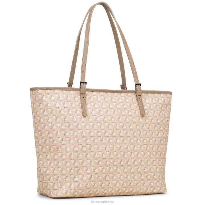 kadınlar büyük taşıma çantası simgesi bej Lancaster Paris çanta H0LP2517