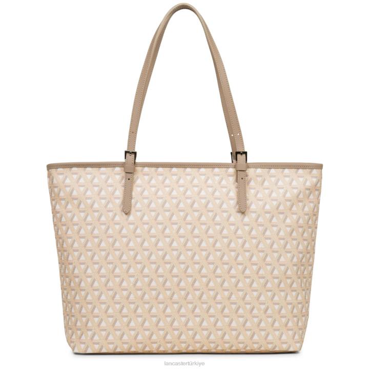 kadınlar büyük taşıma çantası simgesi bej Lancaster Paris çanta H0LP2517