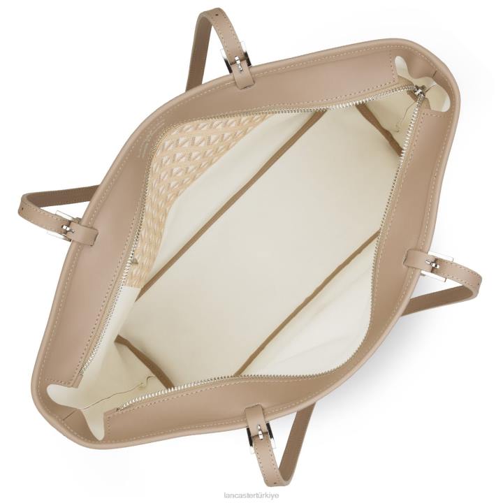 kadınlar büyük taşıma çantası simgesi bej Lancaster Paris çanta H0LP2517
