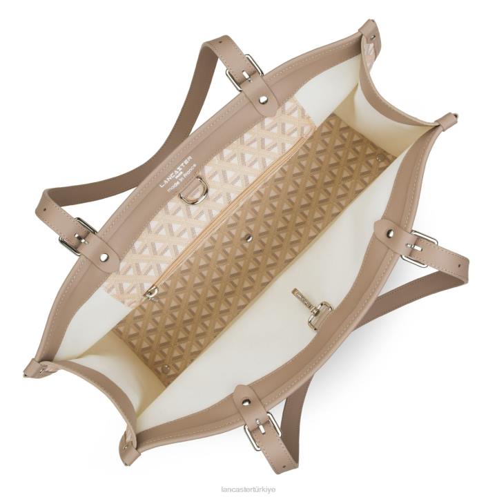 kadınlar büyük taşıma çantası simgesi bej Lancaster Paris çanta H0LP3878