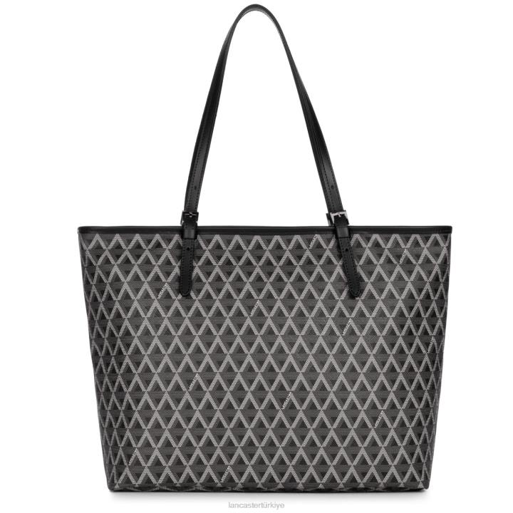 kadınlar büyük taşıma çantası simgesi kara Lancaster Paris çanta H0LP2521