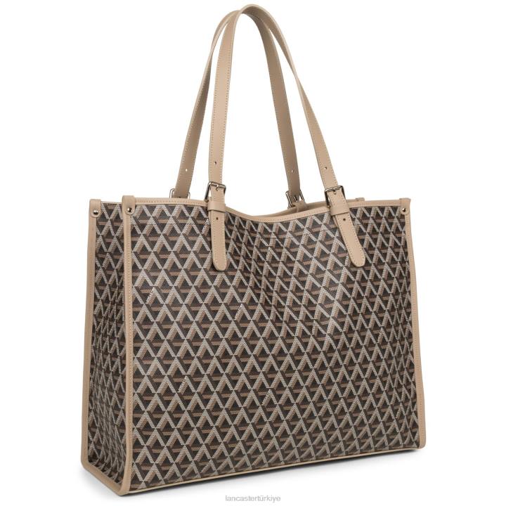 kadınlar büyük taşıma çantası simgesi kestane rengi çıplak Lancaster Paris çanta H0LP3880