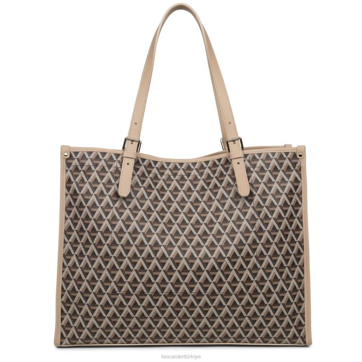 kadınlar büyük taşıma çantası simgesi kestane rengi çıplak Lancaster Paris çanta H0LP3880