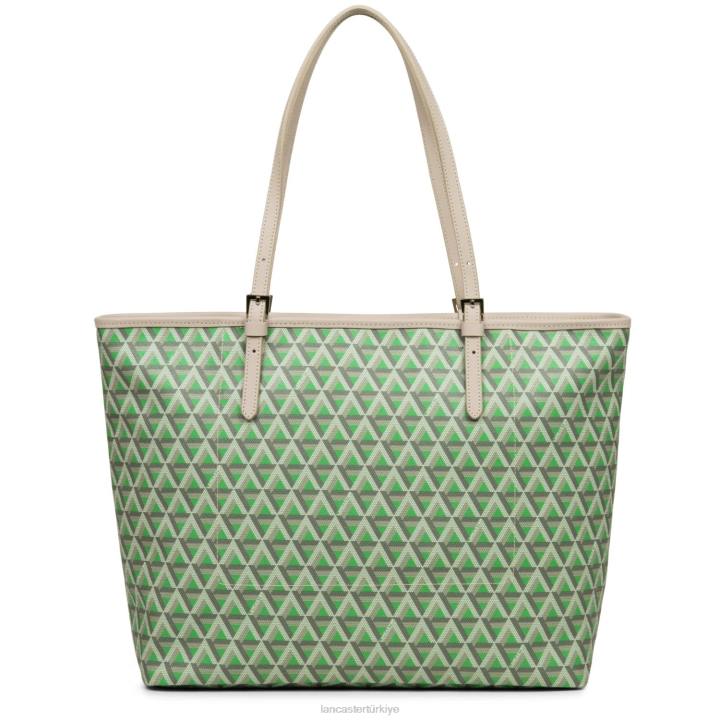 kadınlar büyük taşıma çantası simgesi vert kır beji Lancaster Paris çanta H0LP2520