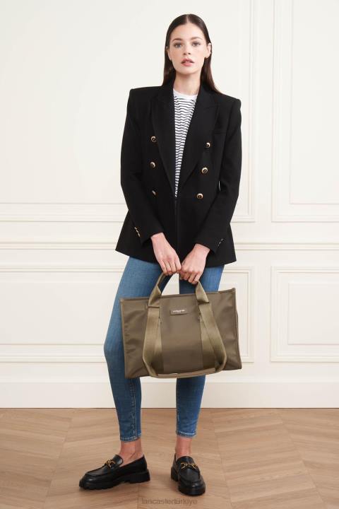 kadınlar büyük taşıma çantası temel fakülte boz kahverengi Lancaster Paris çanta H0LP4479