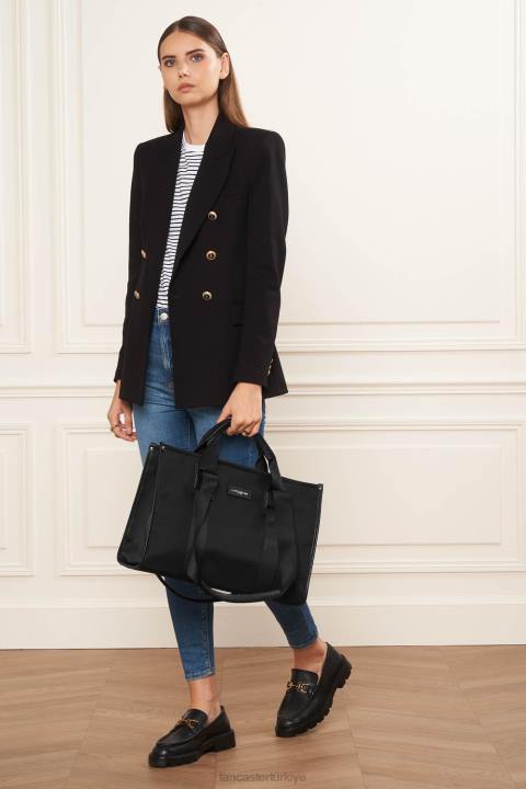 kadınlar büyük taşıma çantası temel fakülte kara Lancaster Paris çanta H0LP4476