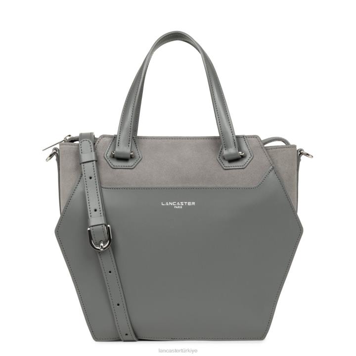 kadınlar büyük tote çanta pürüzsüz dantelli Gris Lancaster Paris çanta H0LP3520