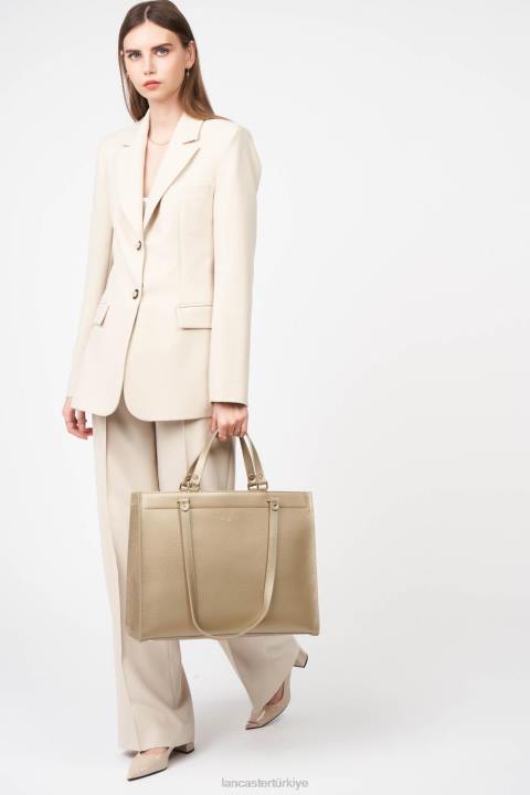 kadınlar ekstra büyük taşıma çantası foulonne çift kişilik çıplak şampanya Lancaster Paris çanta H0LP4522