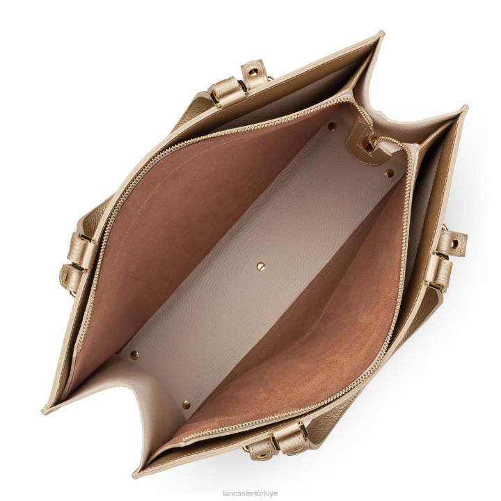 kadınlar ekstra büyük taşıma çantası foulonne çift kişilik çıplak şampanya Lancaster Paris çanta H0LP4522