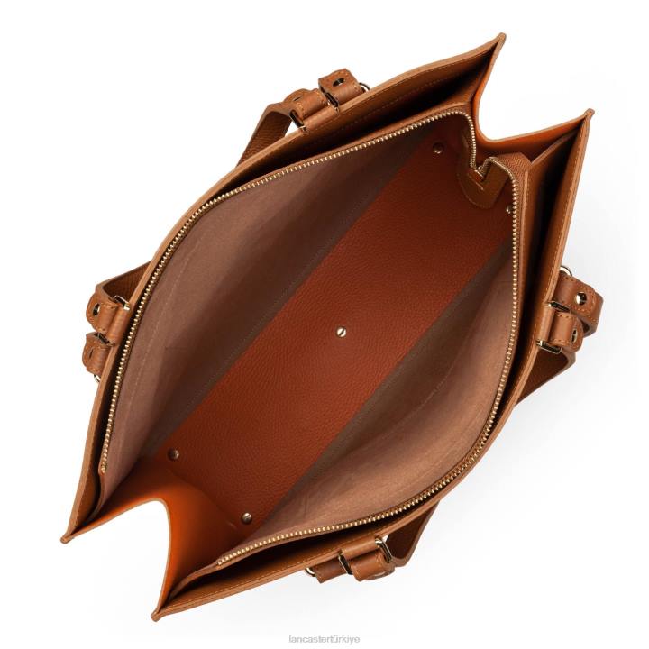 kadınlar ekstra büyük taşıma çantası foulonne çift kişilik turuncu deve Lancaster Paris çanta H0LP4521